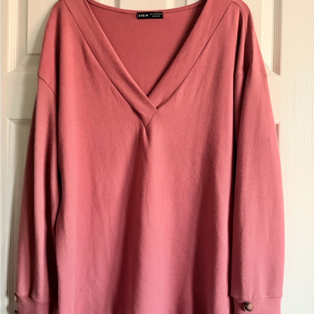 Mauve V-Neck Sweater